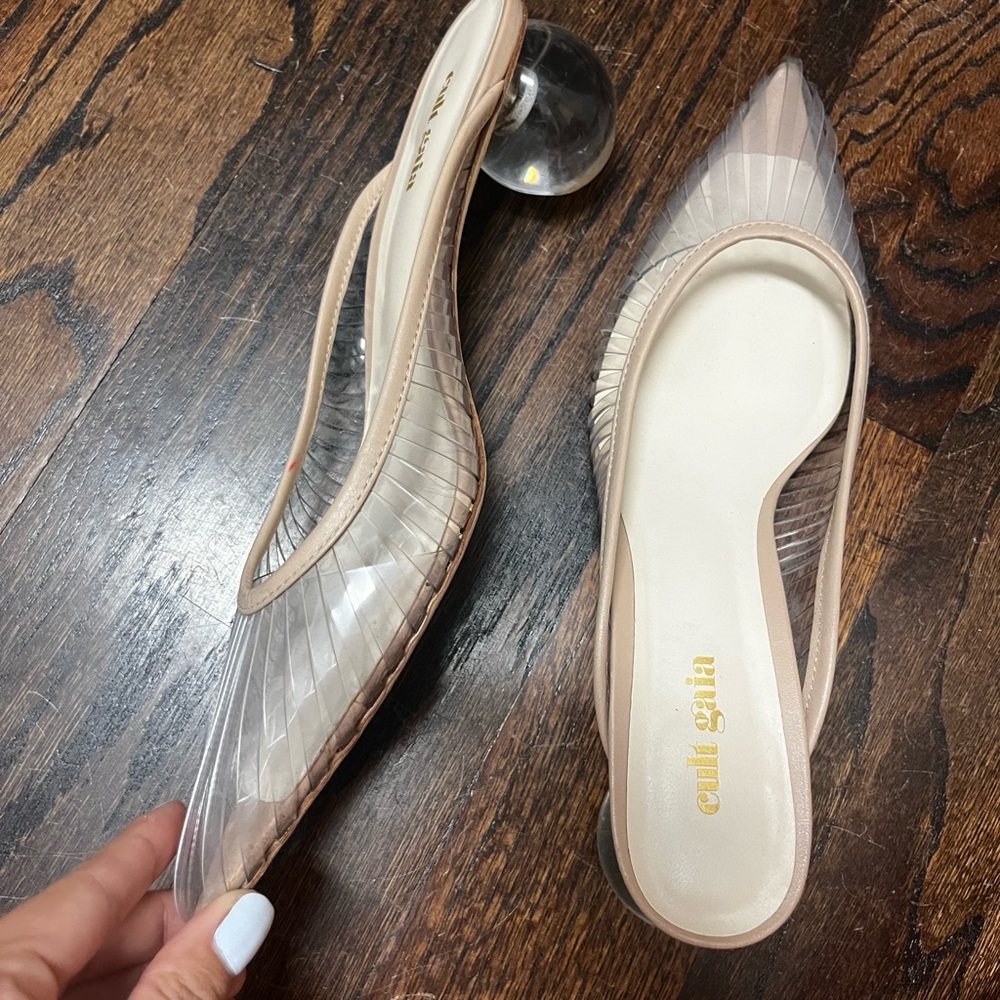 Cult Gaia Cream Tan Heels Elegant Design